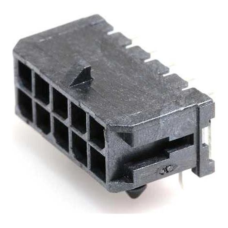 Connettore Micro Fit maschio 5X2 vie da circuito stampato 90°