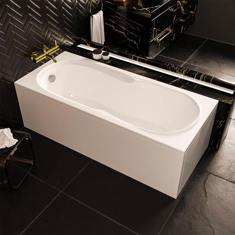 ECOLAM Badewanne Sekwana 150x70 Schürze Acrylwanne Rechteck Ablauf Füße Silikon (1/5)