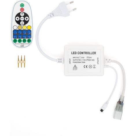 Controlador Regulador para Tira LED CCT 220V AC con Mando IR Blanco (1/3)