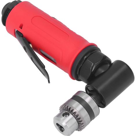Perceuse pneumatique industrielle mini 1/4 pouce, alliage de zinc, coudée 90°, pour espaces restreints et zones difficiles d'accès. (1/5)