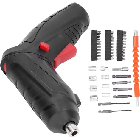 Mini-Akkuschrauber mit Klappmechanismus, 5-teiliges Bit-Set, USB-wiederaufladbarer Lithium-Akku, 3,6 V, schwarz, kompaktes Werkzeug für Heimwerkerarbeiten und Reparaturen (1/5)