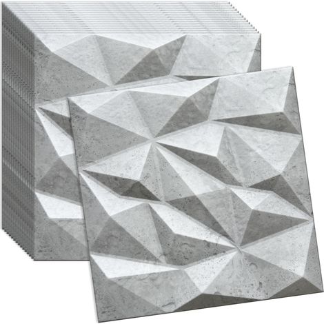 Verdico  Panneau mural 3D polystyrne béton - 50x50 cm - Design architectonique - 16 pices - Moderne et élégant, revtement de mur &amp plafond