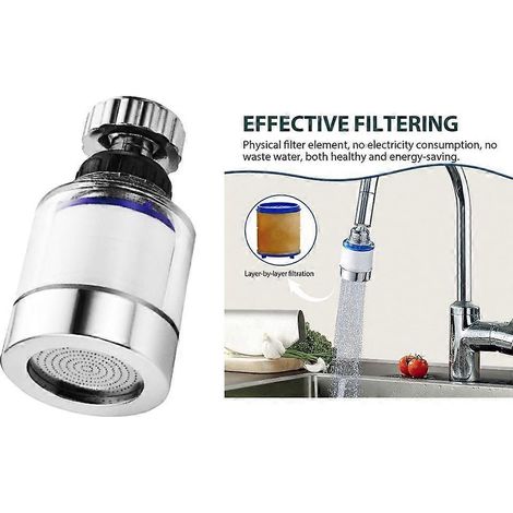 Filtre pour robinets de cuisine, purificateur d'eau pour douche et salle de bain, pour eau dure (1/4)