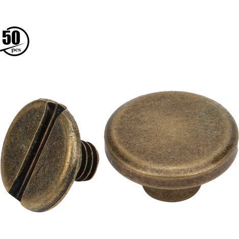 Packung mit 50 Flachkopf-Messingnägeln (6,5 mm), Schraubnieten für DIY-Lederarbeiten, Bronzeschrauben (1/5)