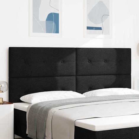 Tête de lit réglable en hauteur Noir 200 cm tissu vidaXL