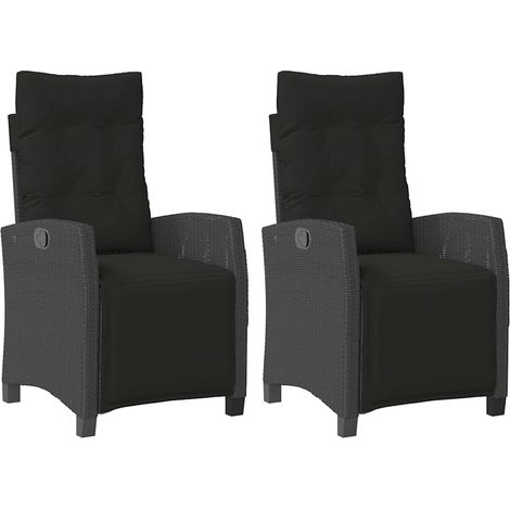 Maison Exclusive - Sillones reclinables jardín con reposapiés 2 u