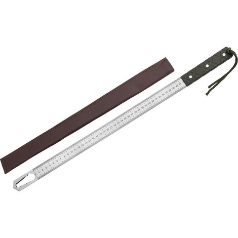 Mètre ruban en acier, 60cm, cuir/métal, vert, pour bricolage (1/5)