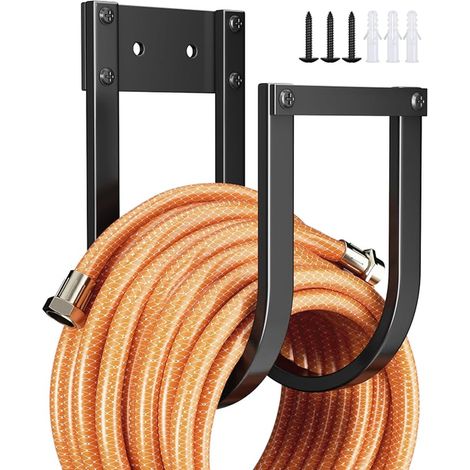 Garden Hose Hanger Wall Mount Metal Hose Hanger for Garden Garage Yard (1/5)