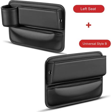 (1 universel et 11 restants) Organisateur d'espacement de siège auto en cuir PU, remplisseur d'espacement de siège avant, boîte de rangement portable pour téléphone, porte-gobelet, universel pour espa (1/5)