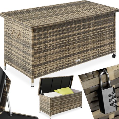 Coffre de jardin KIRUNA en rotin synthétique 121 x 56 60cm 270 L - (1/5)