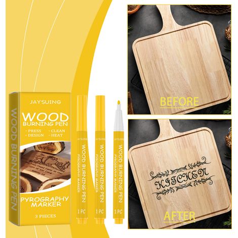 Wooden pyrography marker, wood burning effect marker, wood marking pen -- 3 pieces -- BIEMMEDUE (1/5)