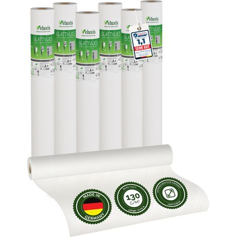 Vliestapete Raufasertapete Strukturtapete – Strukturputz 4er Set, 4 x 10,05 m x 0,53 m, überstreichbar, atmungsaktiv, Wandtapete Made in Germany – Veluxis