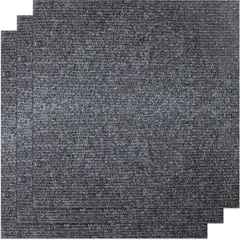 30 Stück selbstklebende Teppichfliesen, 30 cm x 30 cm, einfach abzuziehen und aufzukleben, Bodenfliesen, rutschfest, strapazierfähig, für Büro, Wohnzimmer, Schlafzimmer (dunkelgrau) (1/4)