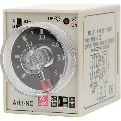 Relais temporisé réglable mini AH3 NC, 220V AC, 50/60Hz, délai à la mise sous tension (1/5)