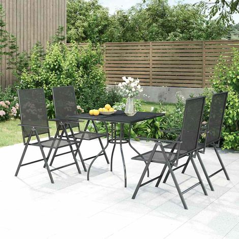 vidaXL 5 Piece Garden Dining Set Anthracite Steel (1/5)