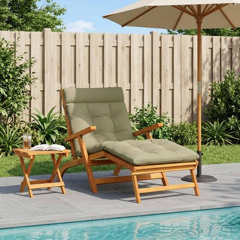 vidaXL Coussin de transat VIANEN 100 % polyester Vert clair (1/5)