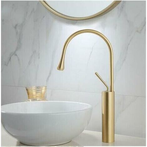 High Gold Single Lever Mixer Tap For Bathroom Sink (1/5)