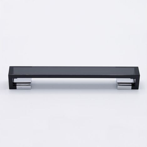 Maniglia in vetro fum con inserti cromati 205x24x28mm - 037B Omega (1/2)