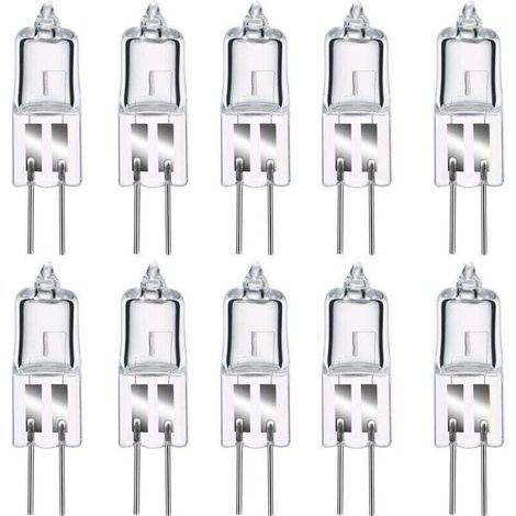 G4 Halogenlampen, 12 V 20 W G4 Halogen Stiftsockellampe, 2800 K Warmweiß, dimmbar, G4 Klare Kapsellampe, 10er-Pack [Energieklasse C]