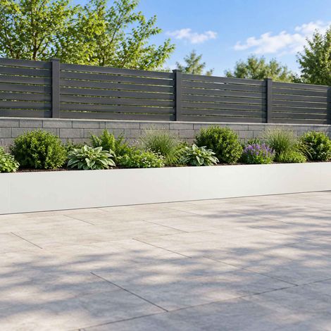 vidaXL Retaining Wall 4 pcs 100 x 12 x 30 cm Steel White (1/5)