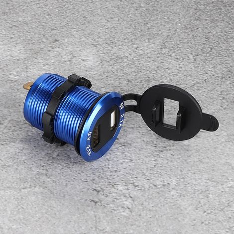 Adaptateur secteur allume-cigare 12-24 V avec double port USB et voltmètre LED pour moto (1/5)