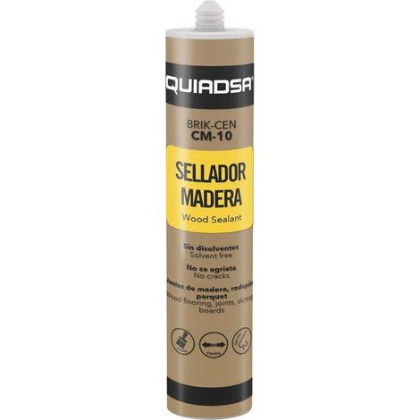 Mastic élastique pour bois Vernissable Brik-Cen Cm-10 Power Quiadsa Brik-Cen Cm-10 Power Gris Clair Cr de 300 ml. (1/2)