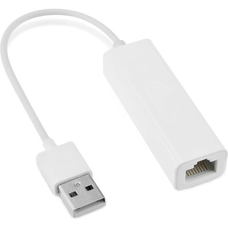 Adaptateur réseau USB Ethernet compatible USB 2.0, adaptateur filaire portable blanc pour ordinateur et PC (1/5)