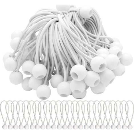 Lot de 75 tendeurs élastiques avec boules élastiques pour chapiteaux, tentes, banderoles et bâches (1/5)