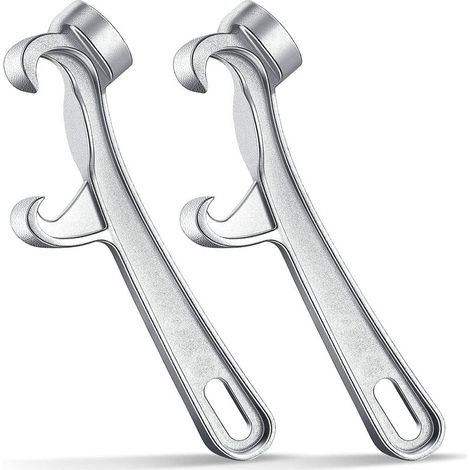 Ouvre-seau en aluminium, ouvre-seau de 5 gallons, clé à couvercle de seau en argent, ouvre-boîte en métal, outil de retrait de couvercle pour usage industriel domestique (2 pièces) (1/5)