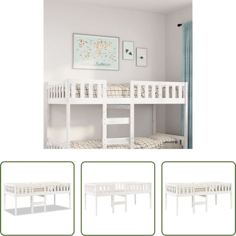 vidaXL Lit blanc - Lit pour enfants sans matelas blanc 90x190cm bois de pin massif (1/5)