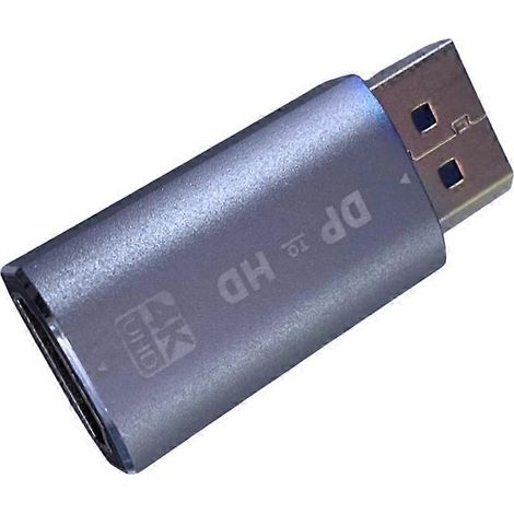 Adaptateur DP vers HDMI compatible 4K, convertisseur DisplayPort mâle vers HDMI femelle compatible pour PC, TV, ordinateur portable et projecteur (1/5)