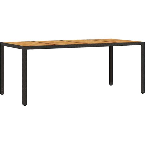 Maison Exclusive - Tavolo Giardino Piano Legno Acacia Nero 190x90x75 cm Polyrattan