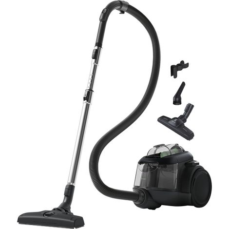 Electrolux Clean 600 Green, Aspirapolvere Senza Sacco Modello EL61C2GRN, Realizzato con il 76% di Plastica Riciclata, Spazzola per Parquet, Accessorio 3 in 1, 700 W, Capacità 1,6 L, Nero (1/5)