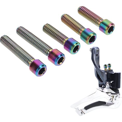 5 Vis de dérailleur M4 en alliage de titane résistant à la rouille, installation facile, pour vélo de montagne, coloré