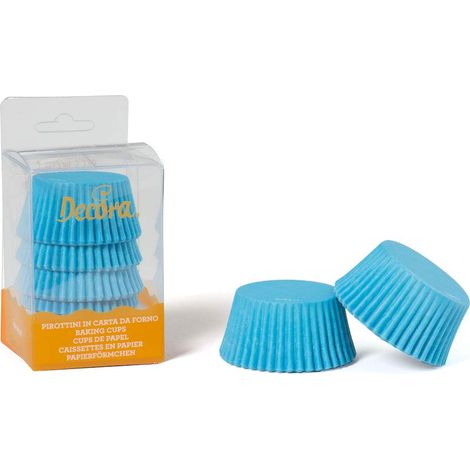 Pirottini di carta per cupcake, azzurri, 50x32 mm, decora, 75 pezzi (1/2)