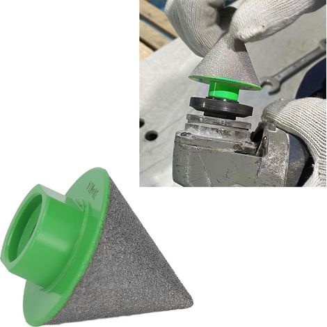 Outil de chanfreinage diamanté pour brasage de la pierre, des carreaux de céramique et du verre foret vert M14 de 38 mm. (1/5)
