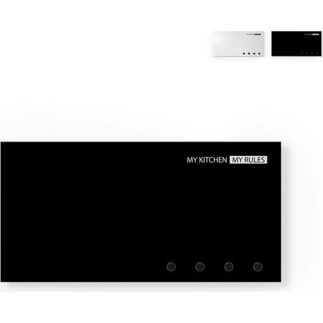 Organizer da parete cucina portachiavi appendi strofinacci My Kitchen - Nero (1/5)