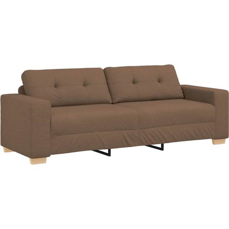 Sofa 3 places Marron 220 cm tissu (1/5)