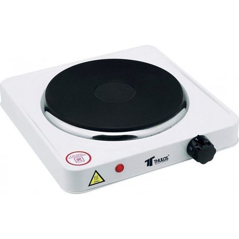 Suinga – Plaque de cuisson électrique 1 foyer 1000W – Brûleur en acier inoxydable – Thermostat pour cuisson précise – Dimensions 24x22 cm