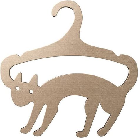 6 Grucce abiti in cartone fibrato per bambini biodegradabili e compostabili - Grucce antiscivolo avana da 30 cm con bordi arrotondati - Forma Gatto (1/3)