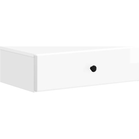 Wandmontierter Beistelltisch Hochglanz Weiß 59 x 34,5 x 17 cm vidaXL