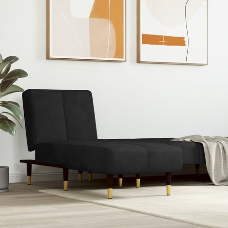 Chaise Longue in Velluto Nero vidaXL (1/5)