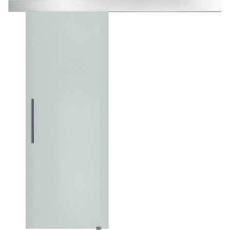 Glasschiebetür mit Griffstange, einseitig satiniert, 90 x 205 cm