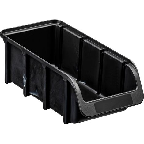 Hünersdorff 682500 Aufbewahrungsbox stapelbar (B x H x T) 102 x 74 x 216 mm Schwarz 1 St. (1/2)