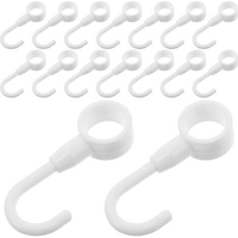 Confezione da 100 ganci in plastica bianca per tubi tondi da 12 mm – Ganci versatili per riporre oggetti in cucina, in officina e per il fai da te – Accessori compatti e pratici -Crezuo