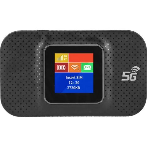 Routeur WiFi 4G Portable,Point D'accès WiFi Mobile à écran Couleur de 1,44 Pouces avec Emplacement pour Carte Micro SIM pour(Black)