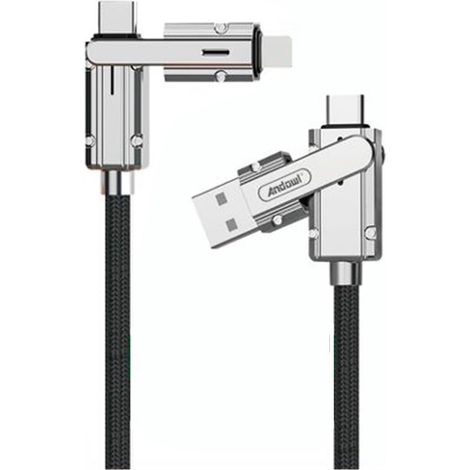 Andowl - Cavo Ricarica Rapida Trasferimento Dati Da 1 Mt 100w Multi-connettore 4 In 1 Q-sj536 - (1/2)