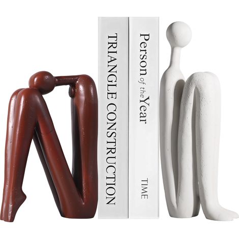 Beyamis Serre-livres penseur décoratif - Statue abstraite bibliothèque bureau (1/5)