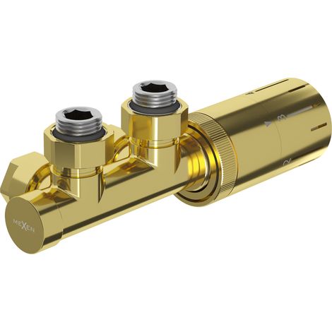 Mexen G05 set termostatico angolare, Duplex, DN50, dorato - W907-958-50 (1/3)