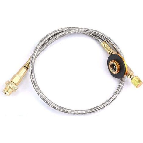 YMYNY Fuel Tank Adapter for Camping, Hiking - Butane Gas Stove Conversion Adapter (Flat Gas Tank Extension Tube)